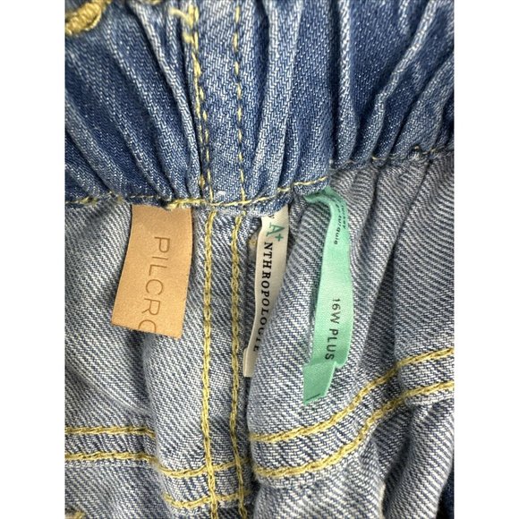 Pilcro Light Blue Paperbag Waist Wide Leg Jeans - Picture 13 of 16